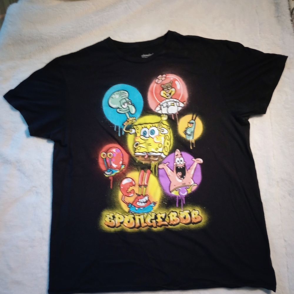 Nickelodeon Black T-Shirt with Colorful Characters